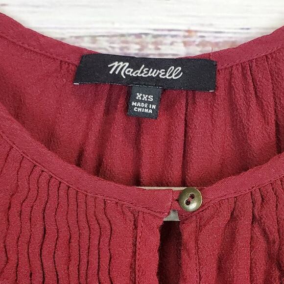 Madewell Wine Lagenlook Sleeveless Tunic Top Boho Oversized XXS Flowy Minimalist - Picture 2 of 10